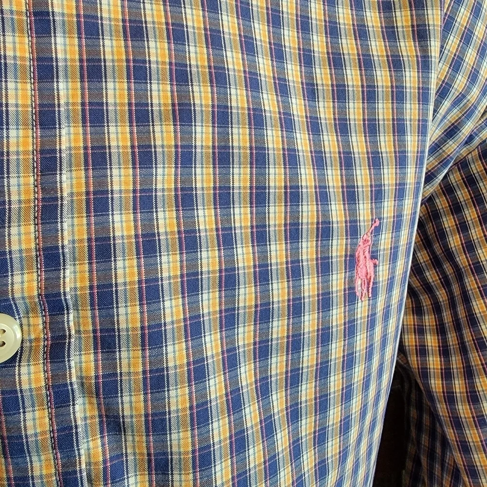 Ralph Lauren Classic Fit Oxford Shirt Large Plaid Long Sleeve